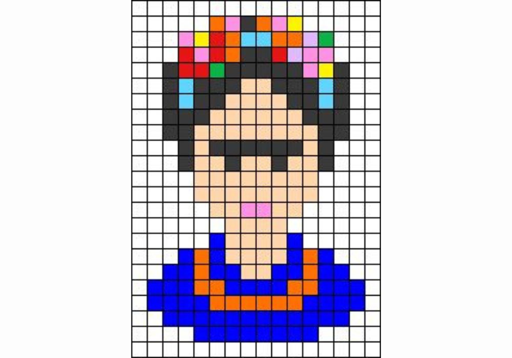 Pixel art Frida Khalo