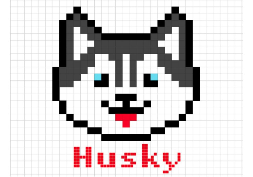 plantilla-pixel-art-husky
