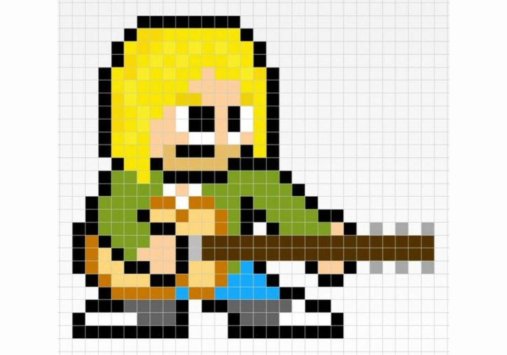 Pixel art Kurt Cobain