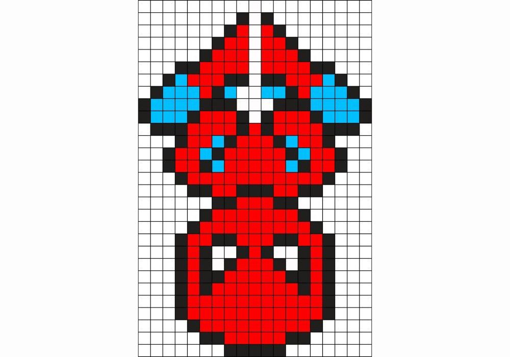 Dibujo Pixel Art Spider Man Descargar Plantilla Gratis En PDF