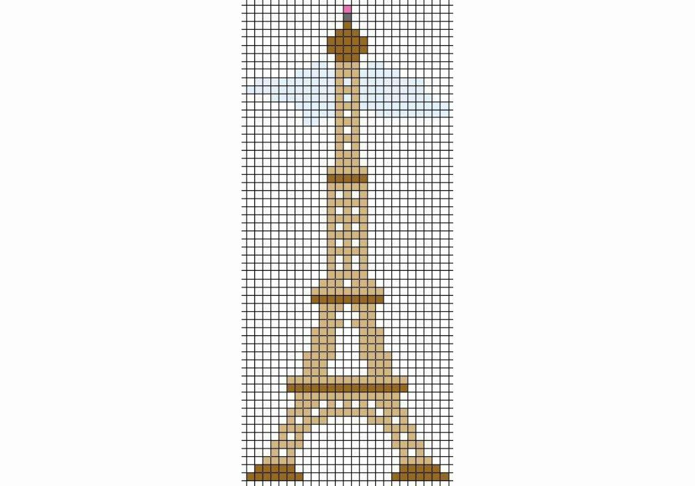 pixel art de torre eiffel
